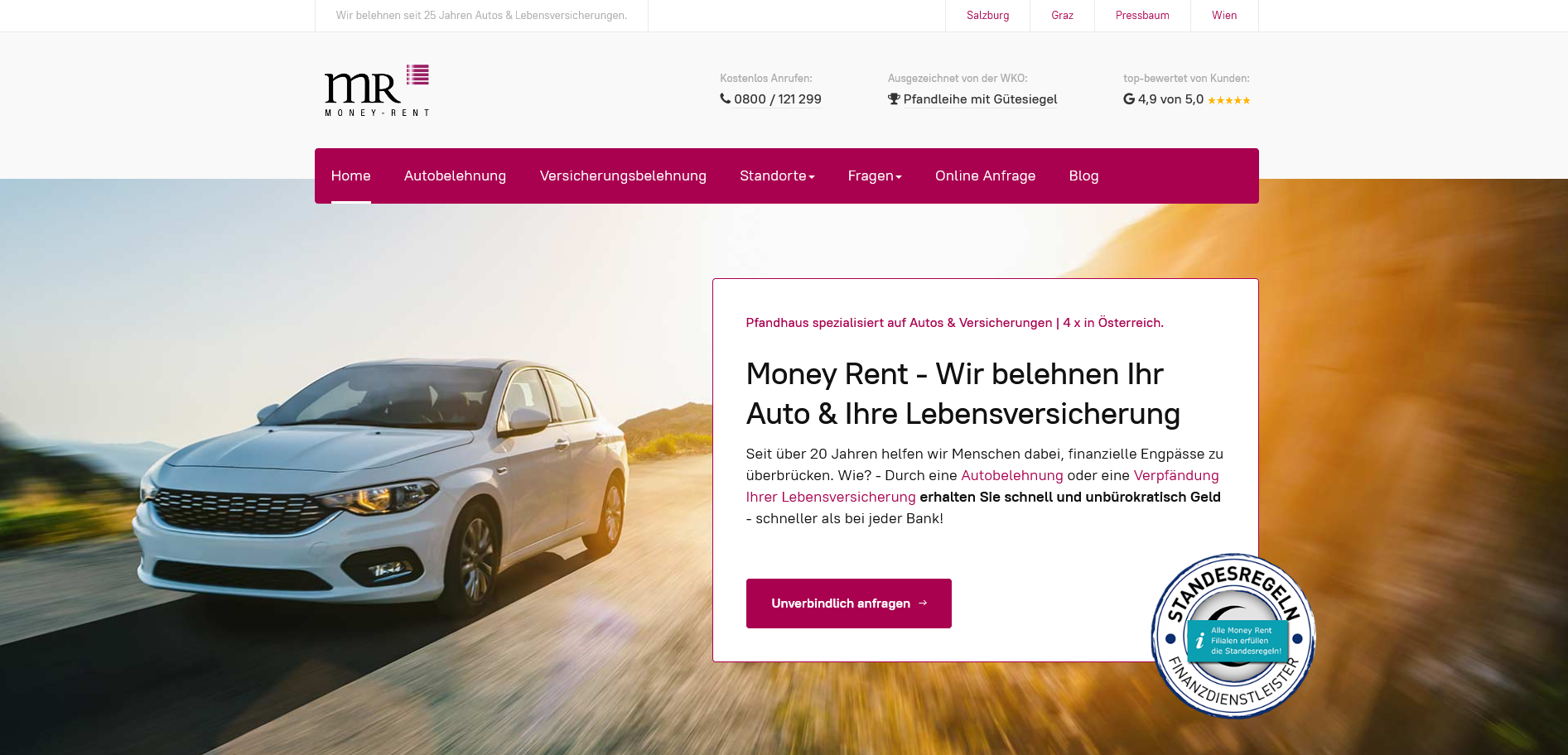 Money Rent Webseite